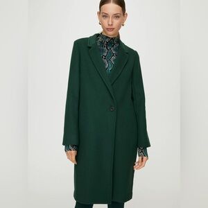 Aritzia Dark Green Trench Coat